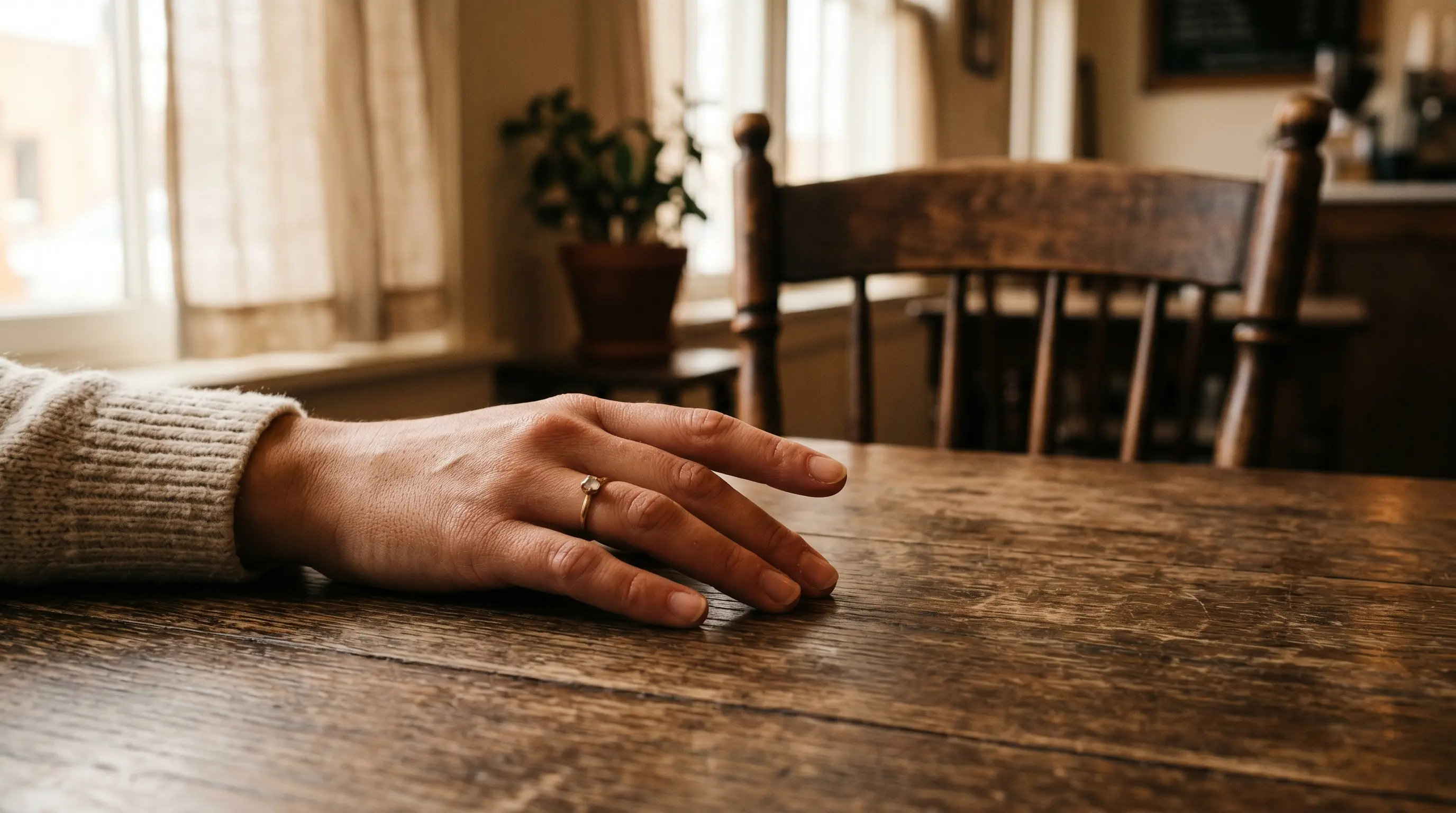Close-up of a woman's hand, representing avoidant attachment triggers and the urge to pull away from connection