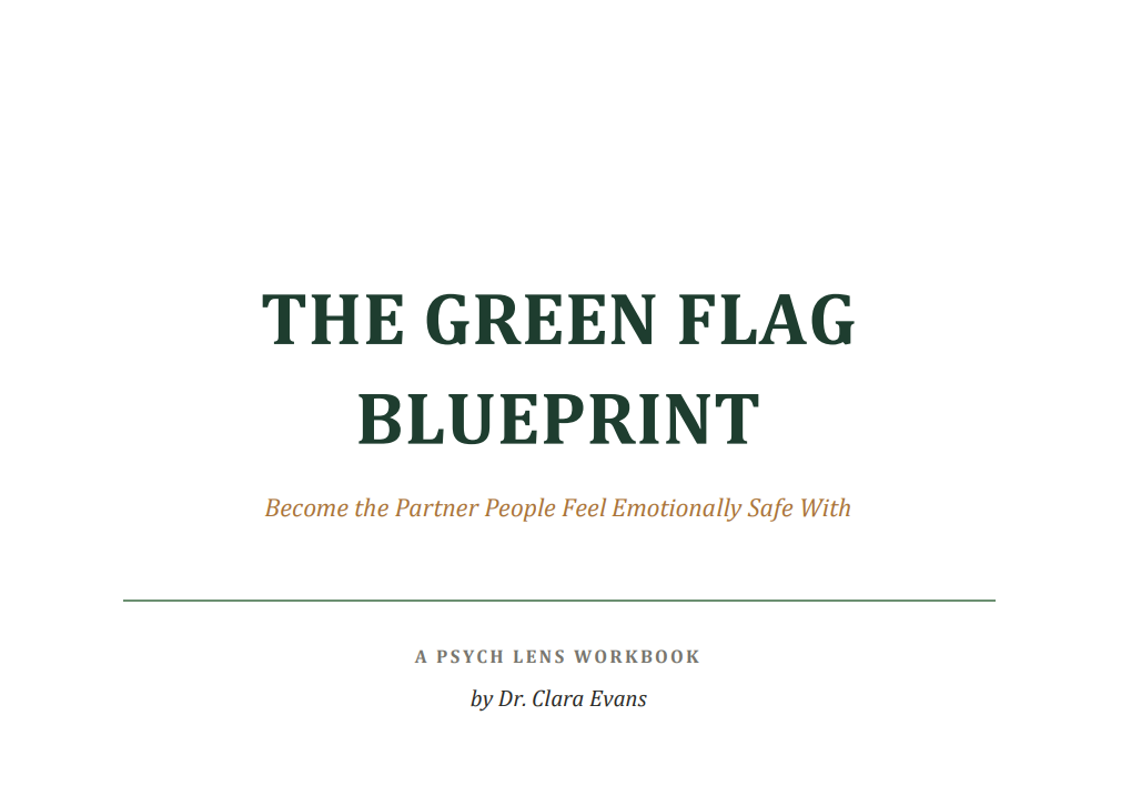 The Green Flag Blueprint title page - Become the Partner People Feel Emotionally Safe With